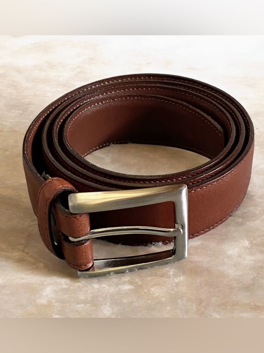J.Press Made in USA cognac Italian leather belt